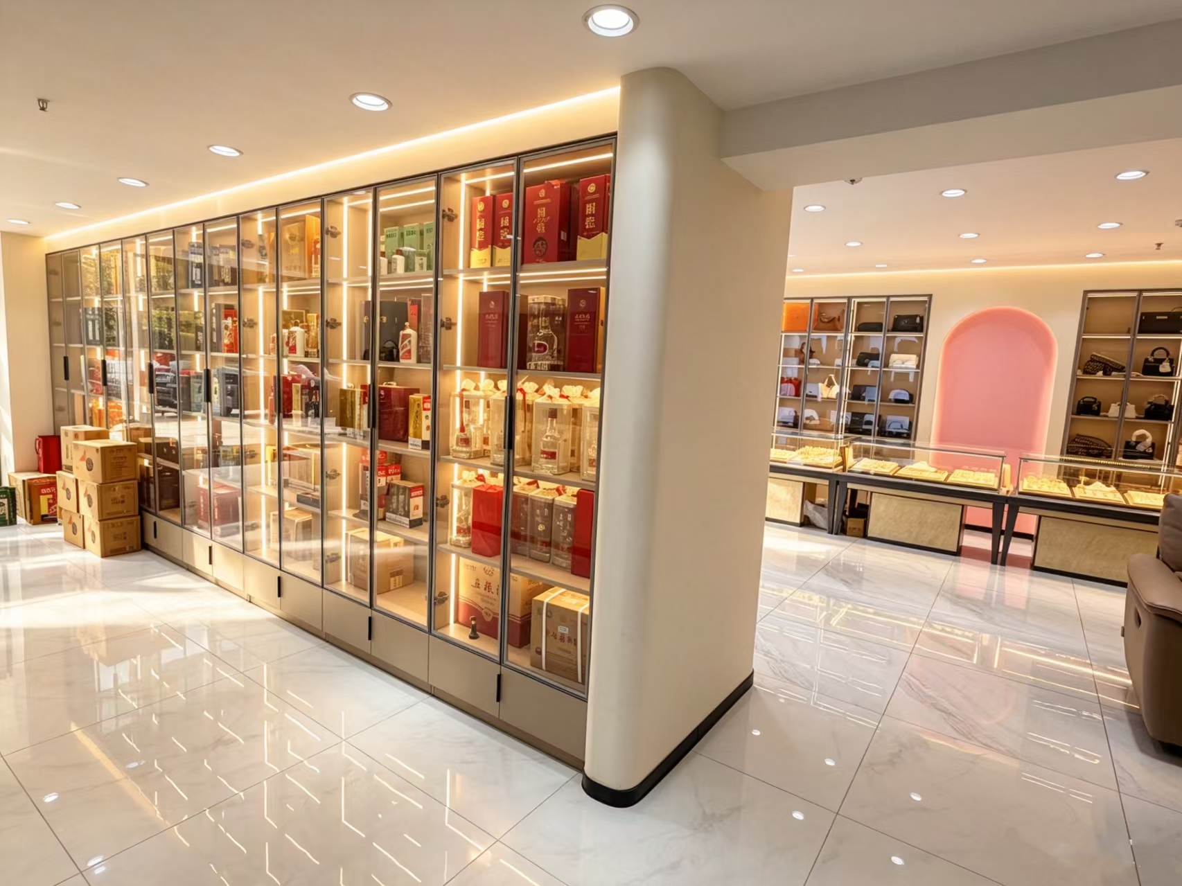 一点当奢品名酒柜和店内环境实拍